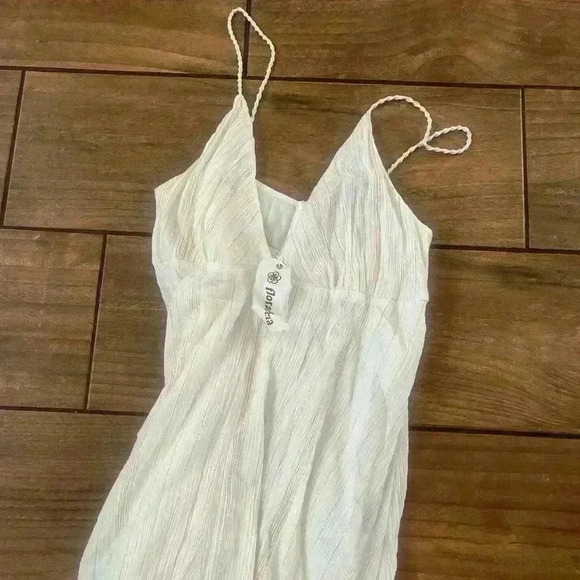 NWT FLORABELLA cream and gold strip dress size small - Picture 2 of 7